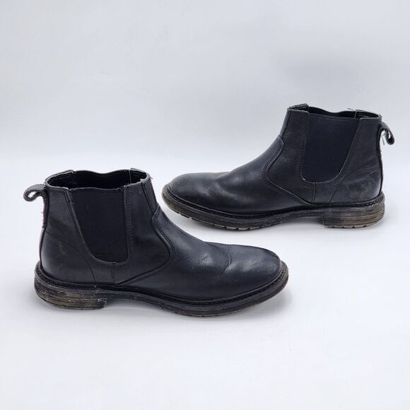 Timberland Chelsea Black Leather Boots Pull On Anti-Fatigue Men\'s Size 10 main image 7